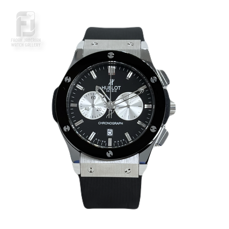 ساعت مچی مردانه هابلوت سه موتوره مشکی نقره ای