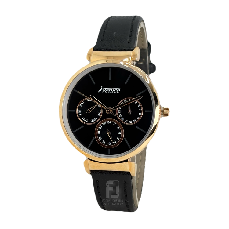 ساعت مچی زنانه سه موتور ونیز رنگ مشکی کد ۳۶1