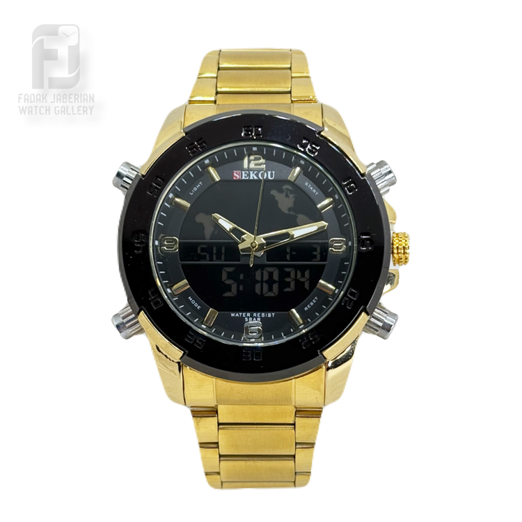 خرید ساعت مچی مردانه دوزمانه سیکو قاب فلزی کد ۳۹1