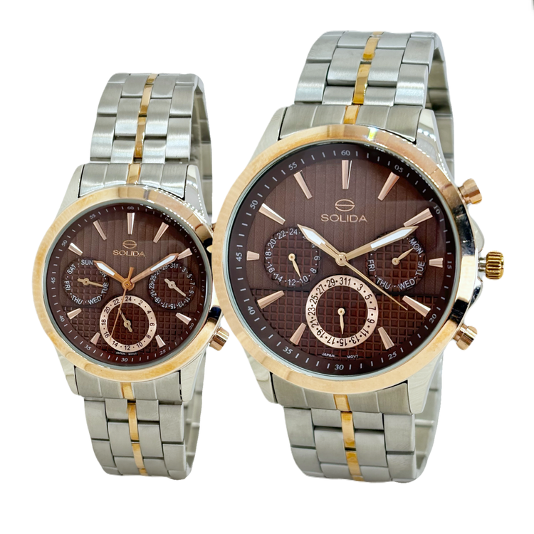 ساعت مچی ست زنانه و مردانه سولیدا اورجینال کد ۴۱1