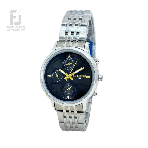 ساعت مچی زنانه سیتیزن VIP سه موتوره صفحه مشکی کد۴۵8