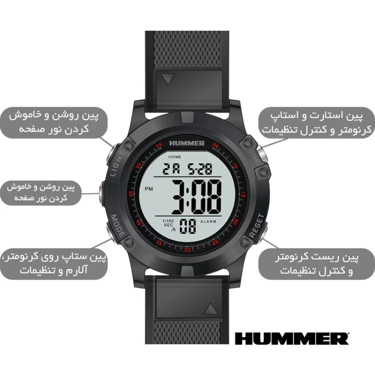 خرید ساعت مچی دیجیتال تک زمانه مردانه هامر اورجینال مدل 1436