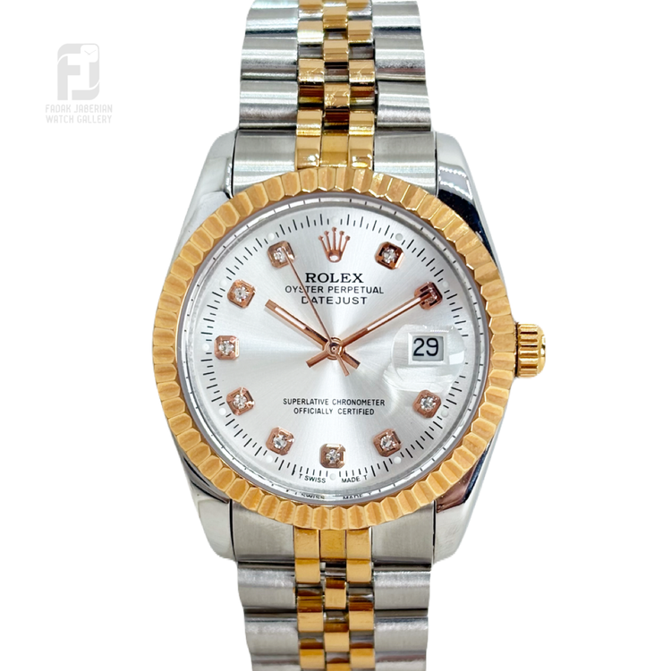 ساعت مچی مردانه رولکس دیت جاست دورنگ