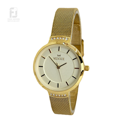 ساعت مچی زنانه ونیز اورجینال رنگ طلایی لایت کد۵۱6