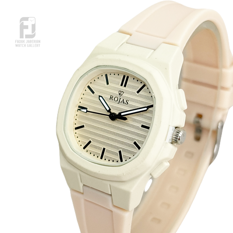 ساعت مچی دخترانه/زنانه بند پیو ROJAS رنگ کرم