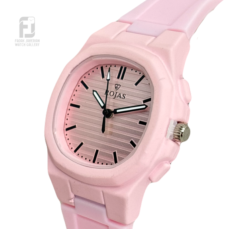 ساعت مچی دخترانه/زنانه بند پیو ROJAS صورتی