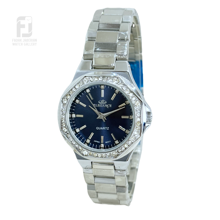 ساعت مچی زنانه الگانس صفحه سورمه ای کد ۵۶8