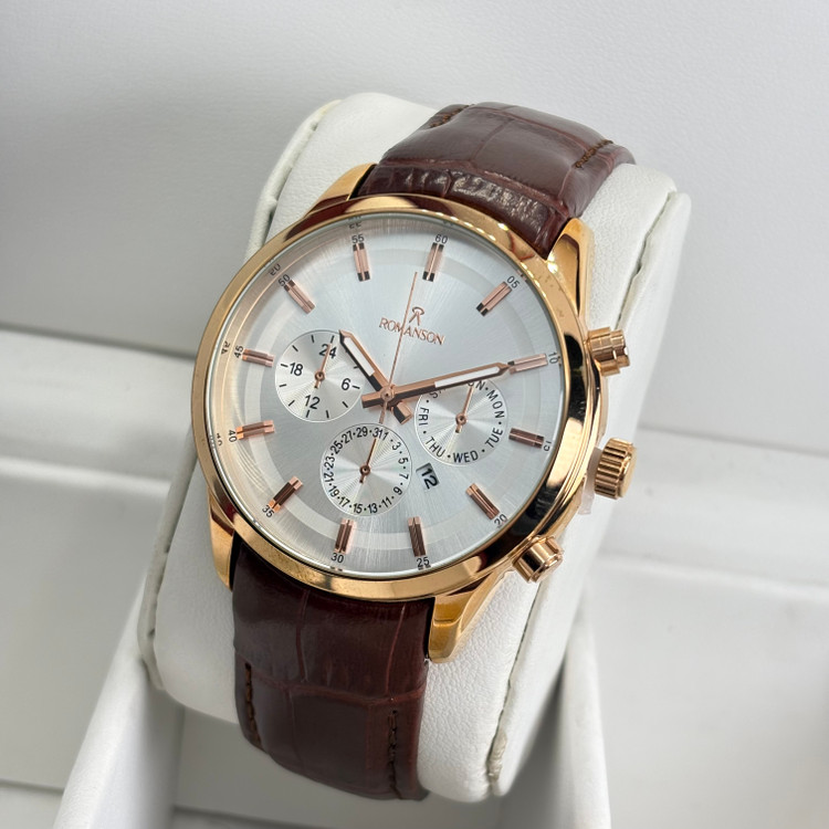 ساعت مچی مردانه romanson بند چرمی