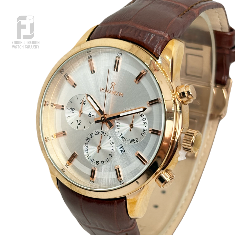 ساعت مچی مردانه رومانسون بند چرمی کد ۵۸0