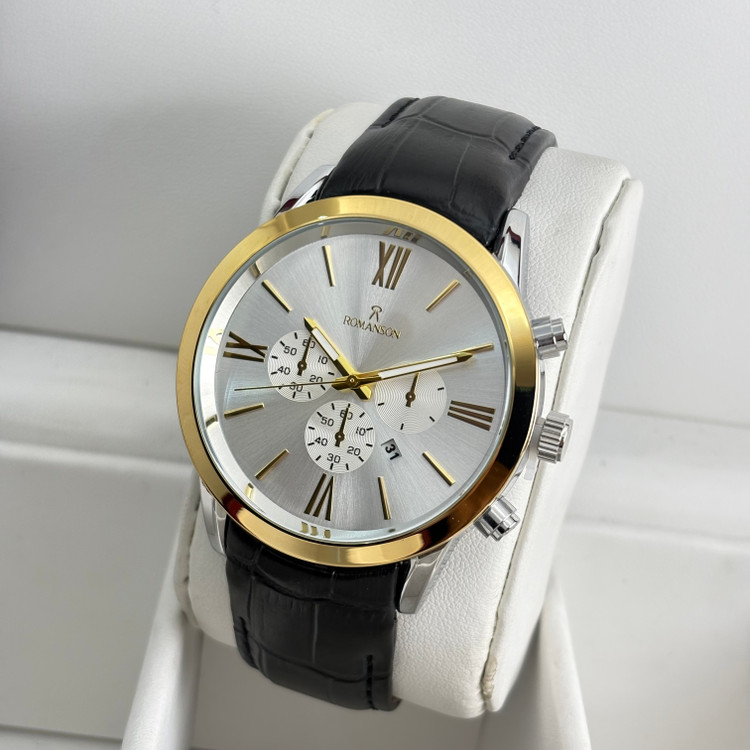 ساعت مچی مردانه romanson بند چرمی کد ۵۸1