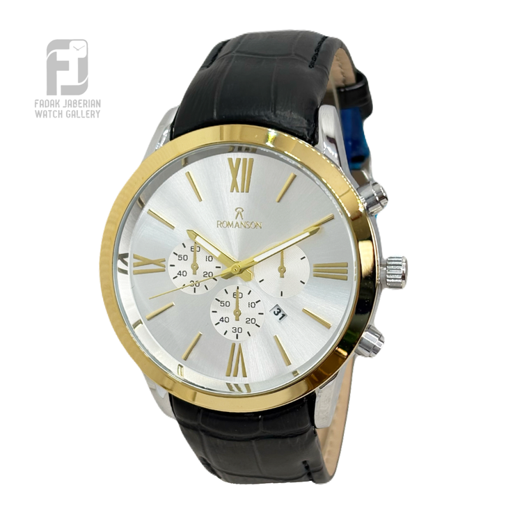 خرید ساعت مچی مردانه رومانسون بند چرمی ارزان سه موتور