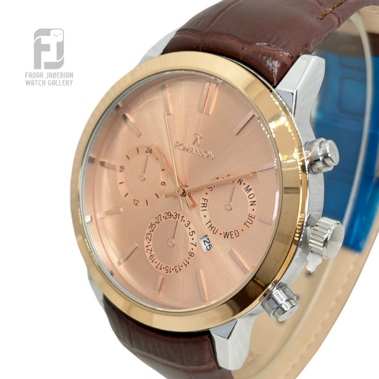 ساعت مچی مردانه رومانسون بند چرمی ارزان