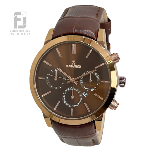 ساعت مچی مردانه romanson بند چرمی کد ۵۸3