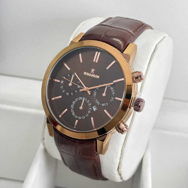 قیمت ساعت مچی مردانه رومانسون بند چرمی کد ۵۸3