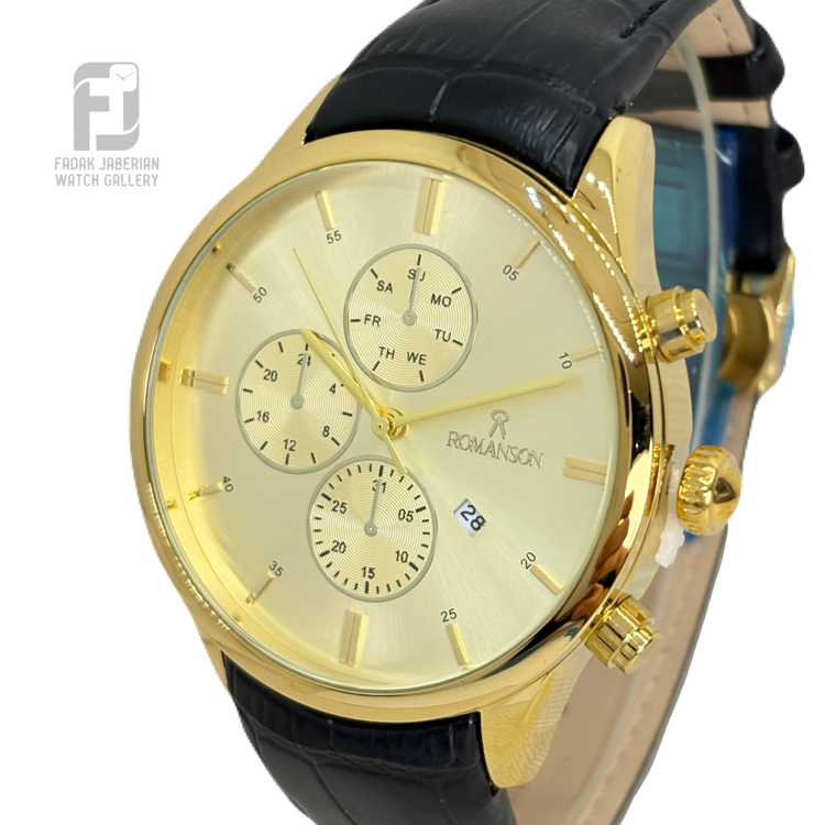 ساعت مچی مردانه romanson بند چرمی ارزان