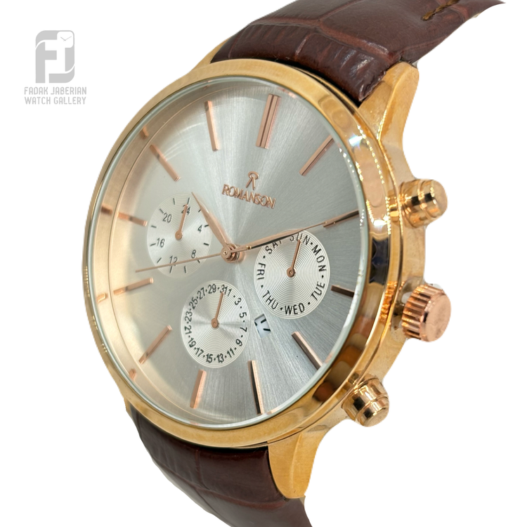 ساعت مچی مردانه romanson بند چرمی کد ۵۸6