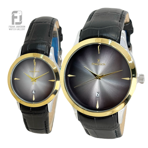 قیت ساعت ست عروس وداماد رومانسون بند چرمی کد ۵۹4