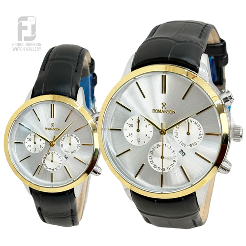 خرید ساعت ست زنانه و مردانه Romancon بند چرمی کد ۵۹۵