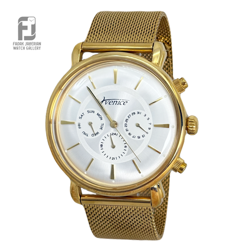 ساعت مچی مردانه بند حصیری برند ونیز اورجینال کد ۶۲۲