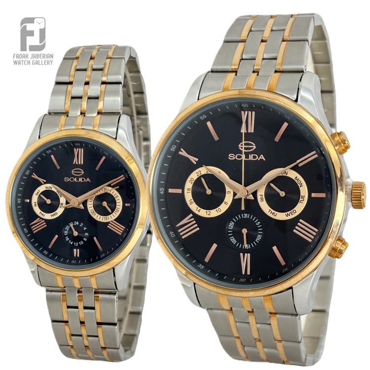 ساعت مچی ست زنانه و مردانه سولیدا اورجینال کد ۶۲۵