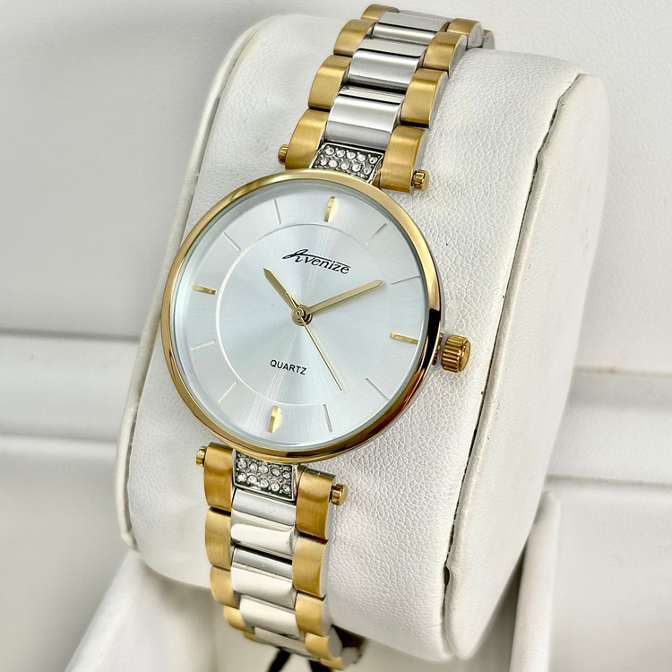 قیمت و خرید ساعت مچی زنانه ونیز بند فلزی دورنگ