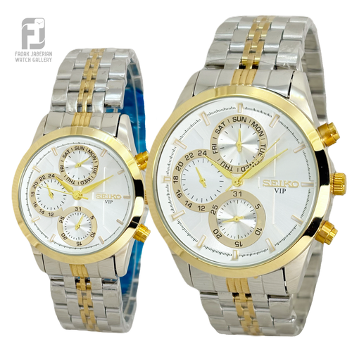 ساعت مچی ست زنانه و مردانه سیکو سه موتور کد ۶۴۸