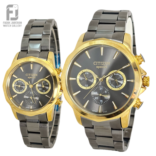 ساعت مچی ست زنانه و مردانه سیتیزن سه موتوره کد ۶۵۴