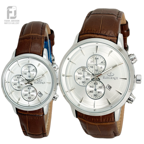 ساعت مچی ست زنانه و مردانه الگانس طرح سه موتوره کد ۶۵۵