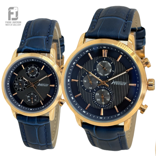 ساعت مچی ست زنانه و مردانه ونیز اورجینال سه موتوره کد ۶۵۶