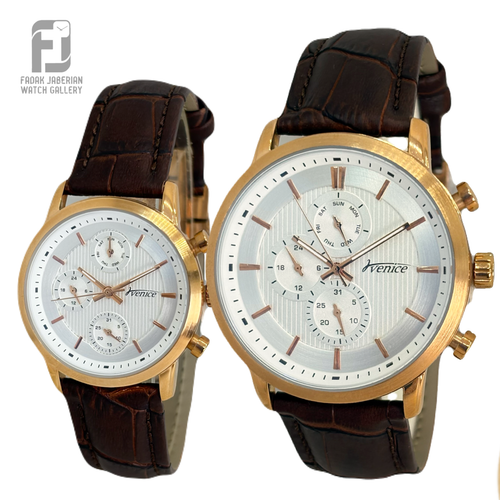 ساعت مچی ست زنانه و مردانه ونیز اورجینال سه موتوره کد ۶۵۷