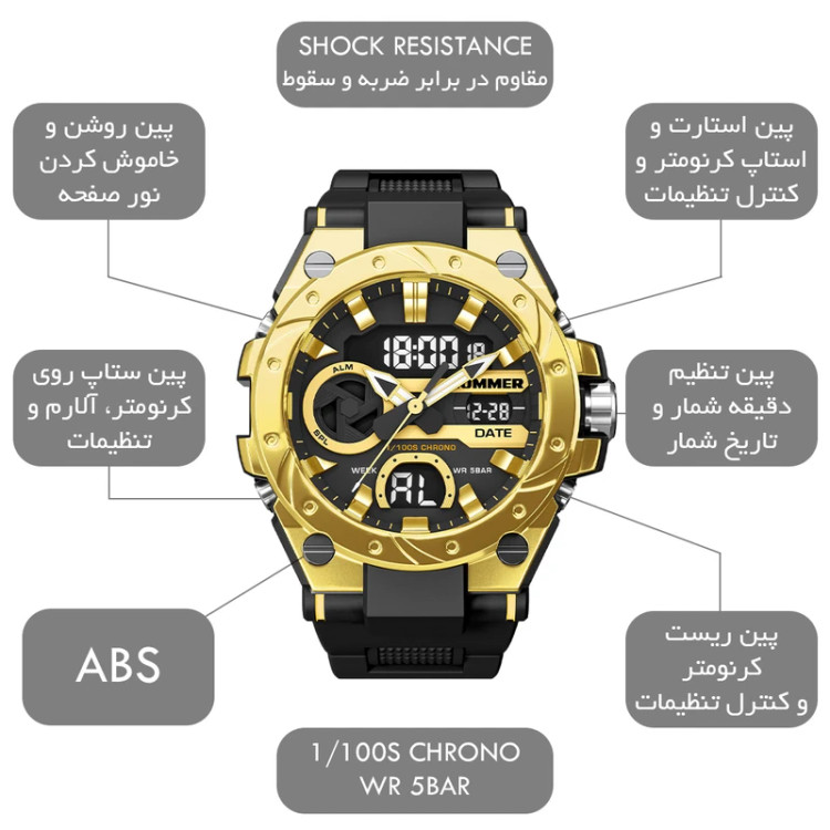 ساعت مچی عقربهای کوارتز مردانه هامر اورجینال مدل HM1428-C2